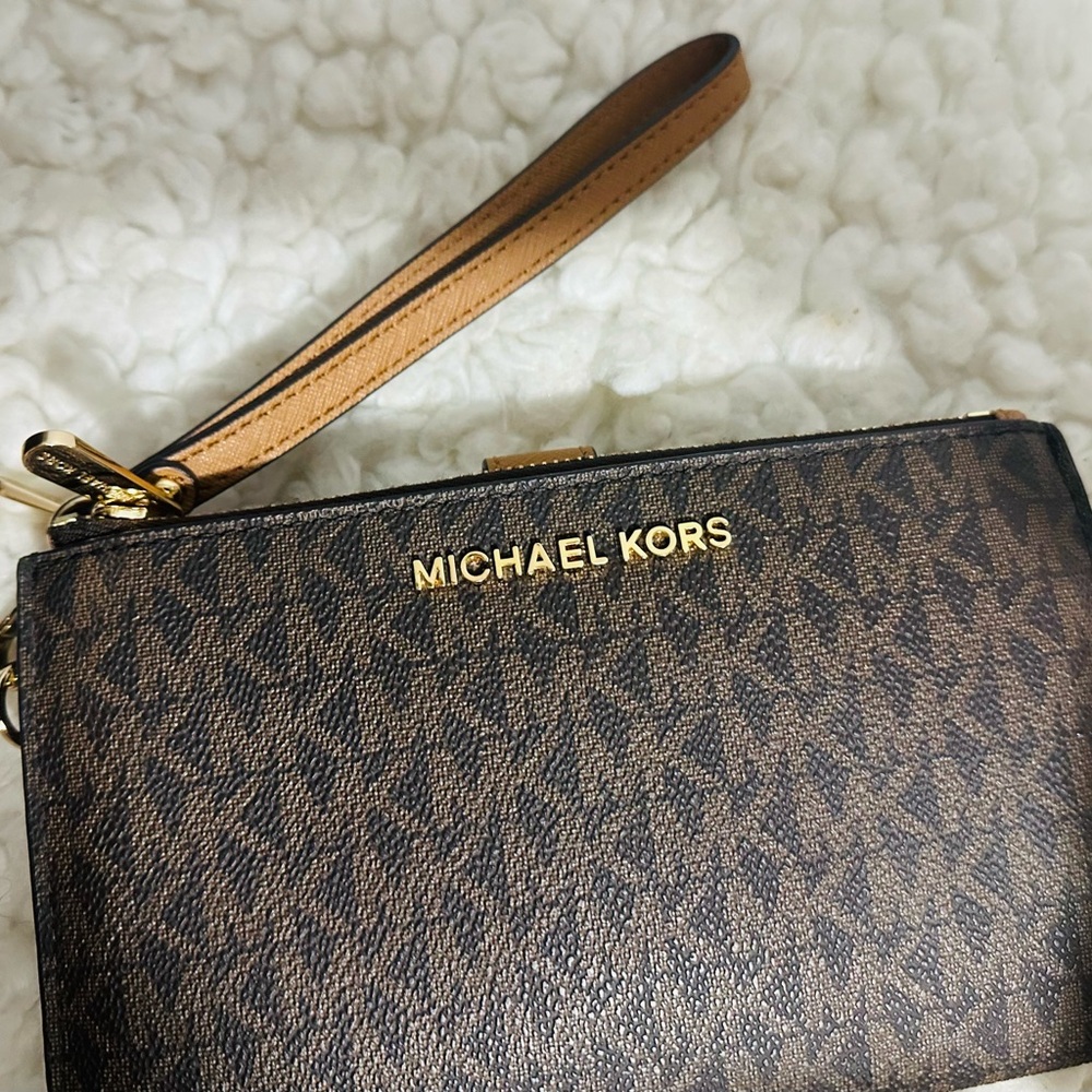Michael Kors Signature Brown Wristlet